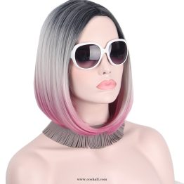 short ombre pink wigs for women