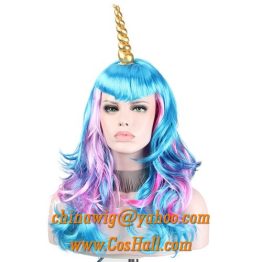 unicorn wigs for women ,cosplay wigs with bangs