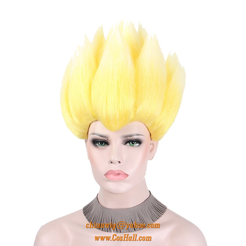 Afro Clown Wig Yellow Kinky Synthetic Wigs for White Women.It's very popular in halloween costumes