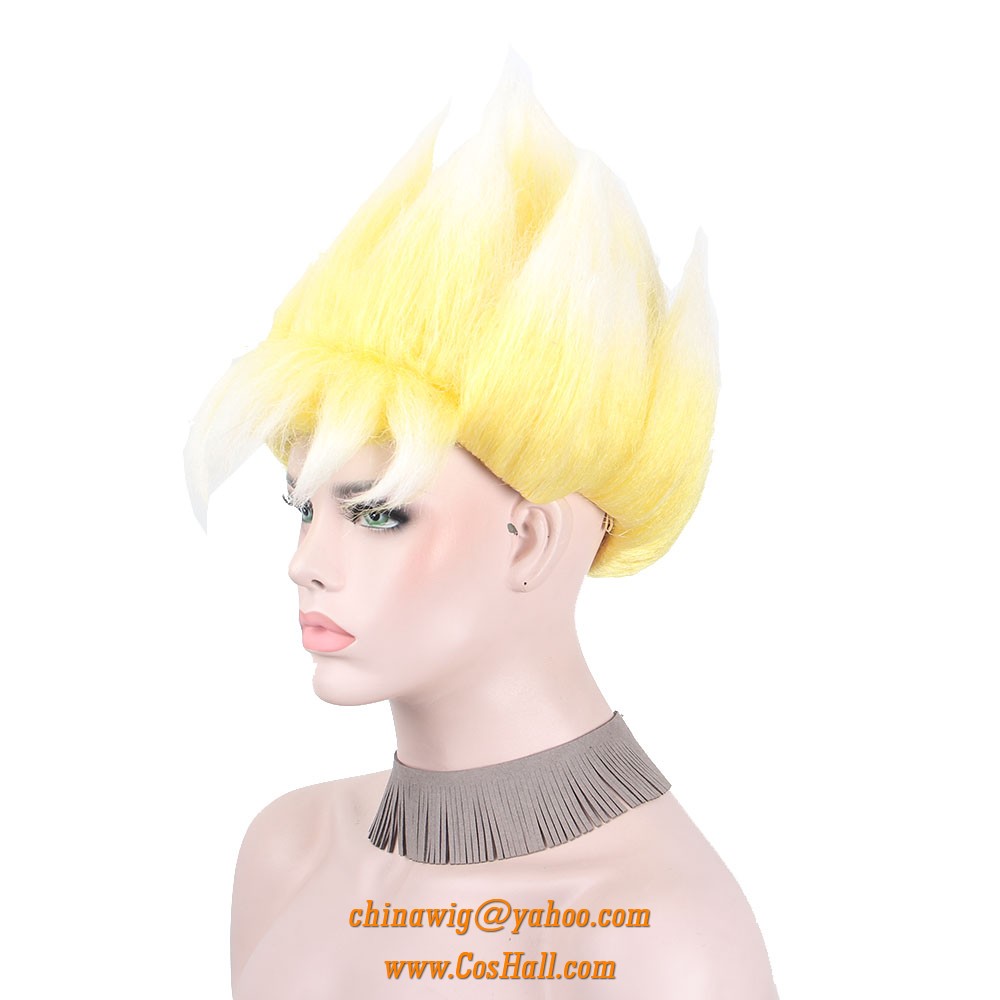 Afro Clown Wig Yellow Kinky Synthetic Wigs for White Women