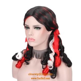 cosplay wigs with two braids golden highlight blonde hairs